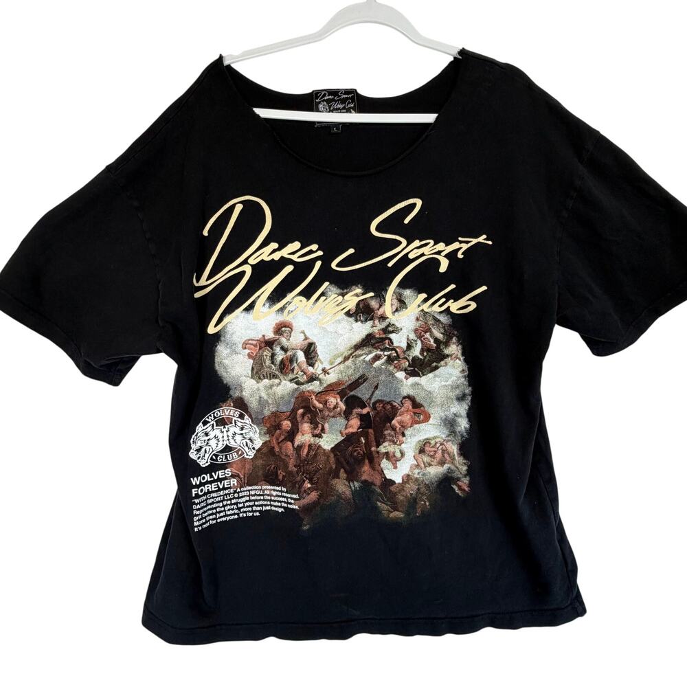 Darc Sport Wolves Club Renaissance Graphic Distressed Shirt Black L Numbered Run